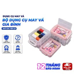 Hộp Kim Chỉ 3 Tầng Chữ Nhật, Bộ Dụng Cụ May Vá Gia Đình