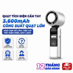Quạt Tích Điện Cầm Tay 801 Có Sò Lạnh, Quạt Mini Làm Lạnh Cầm Tay