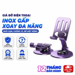 Giá Đỡ Điện Thoại Inox Gấp Xoay, Kệ Điện Thoại Để Bàn