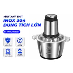 Máy Xay Thịt Inox Kitchen 2L, Máy Xay Thực Phẩm Đa Năng Dung Tích Lớn