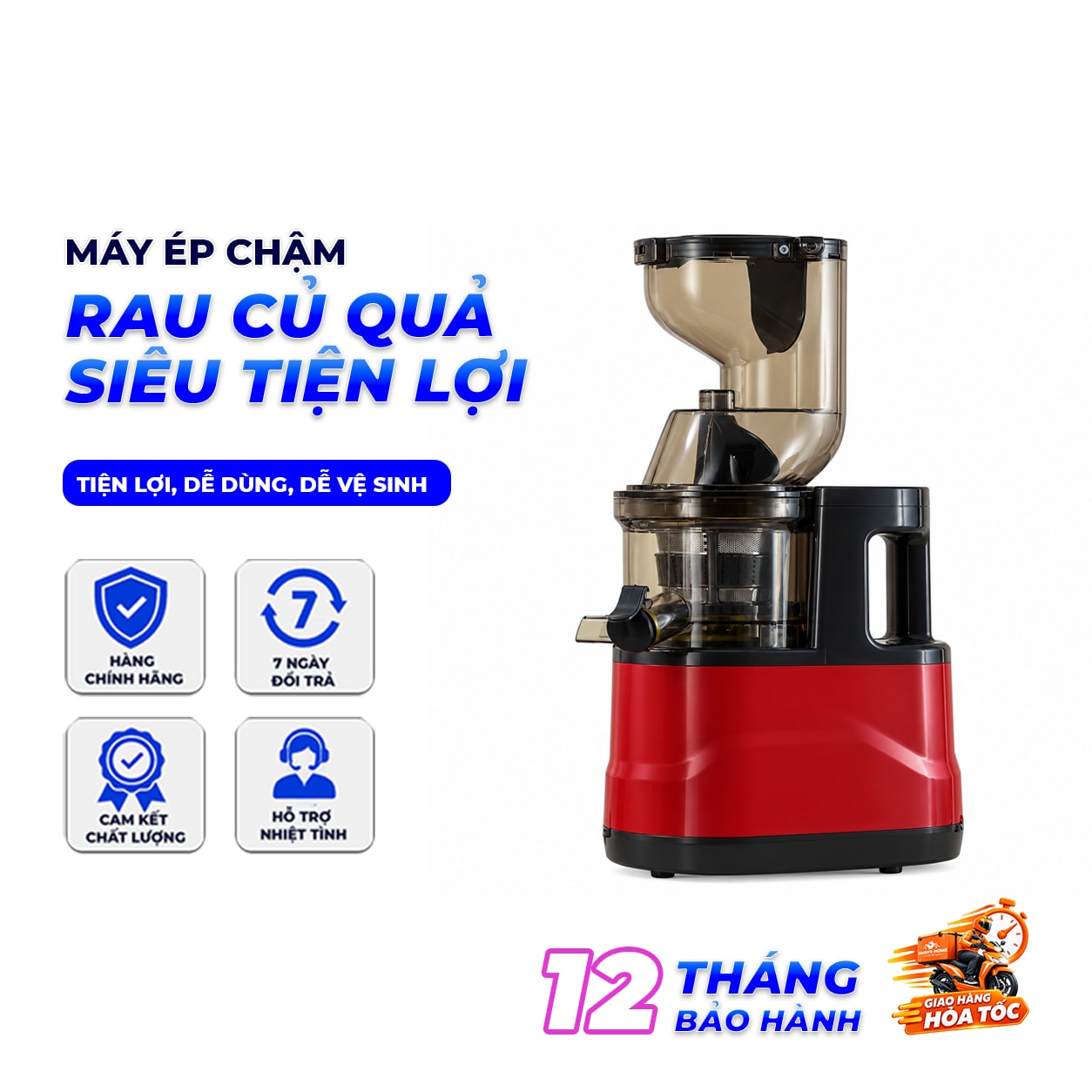 Máy Ép Chậm Slow Juicer SD, Máy Ép Trái Cây Rau Củ, Giữ Nước Ép Nguyên Chất