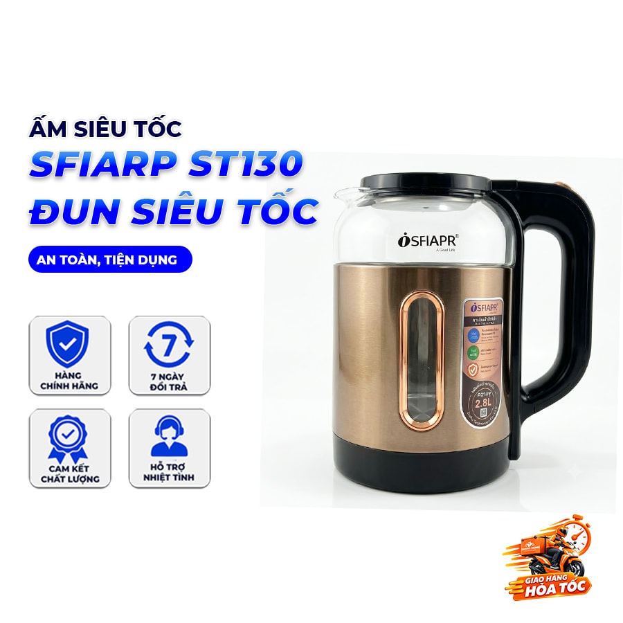 Ấm Siêu Tốc SFIAPR ST130, Bình Đun Nước Điện Nhanh