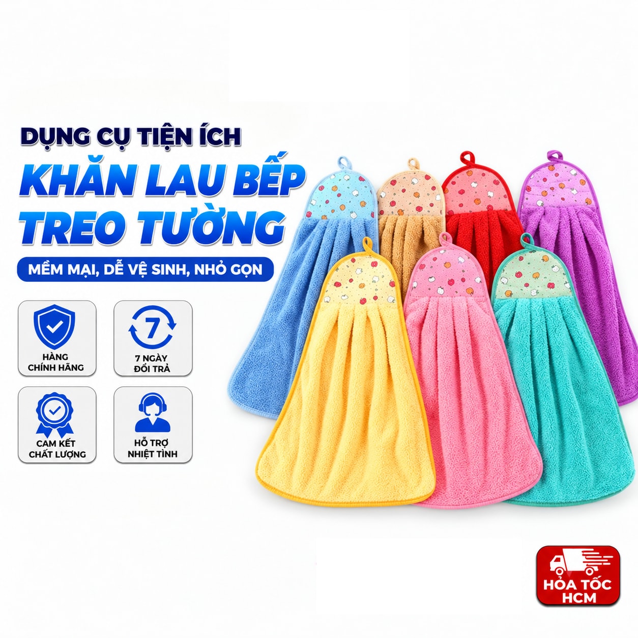 Khăn Lau Bếp Treo Tường Đa Năng, Khăn Lau Tay Thấm Hút Nước Mềm Mại
