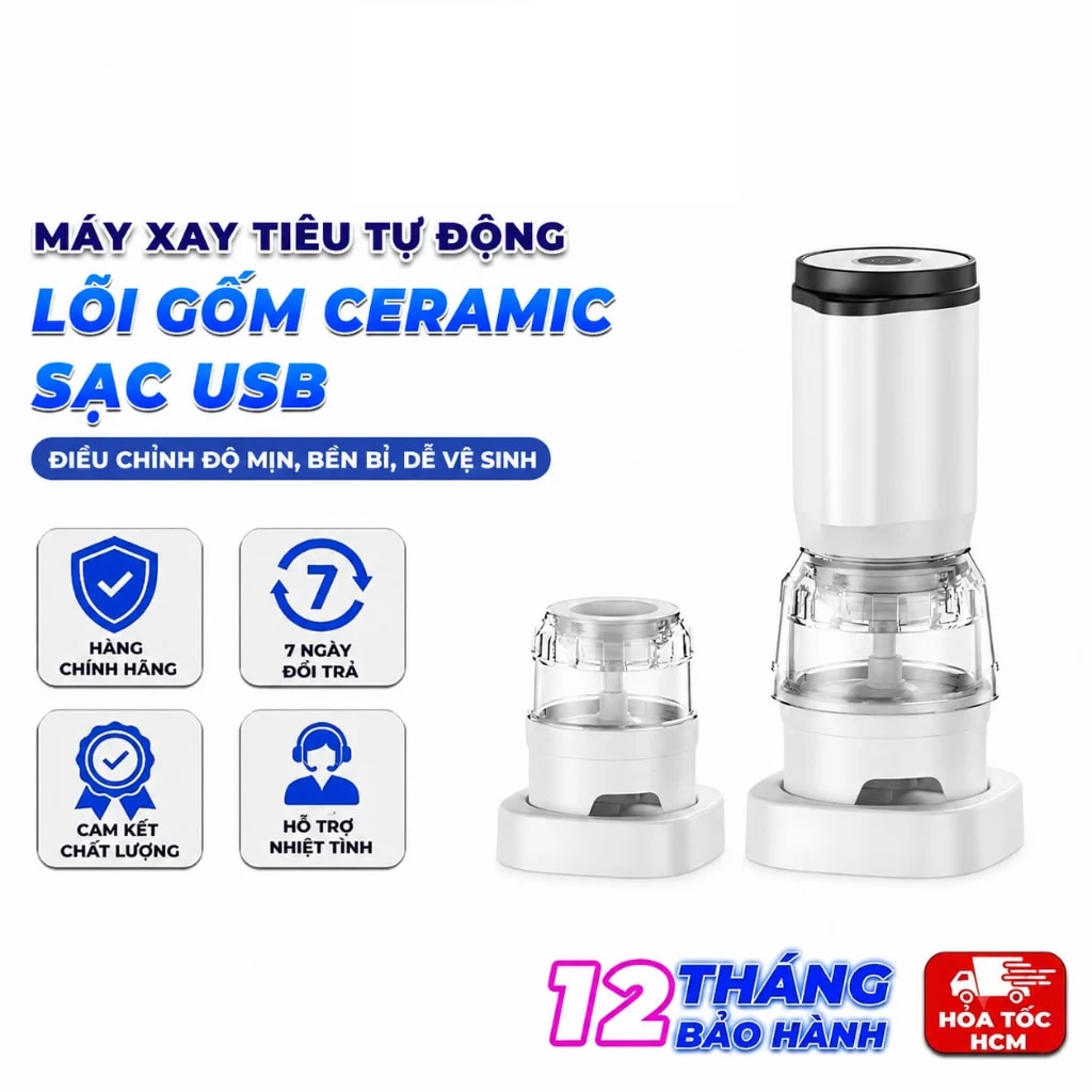 Máy Xay Tiêu Điện Đa Năng, Sạc USB