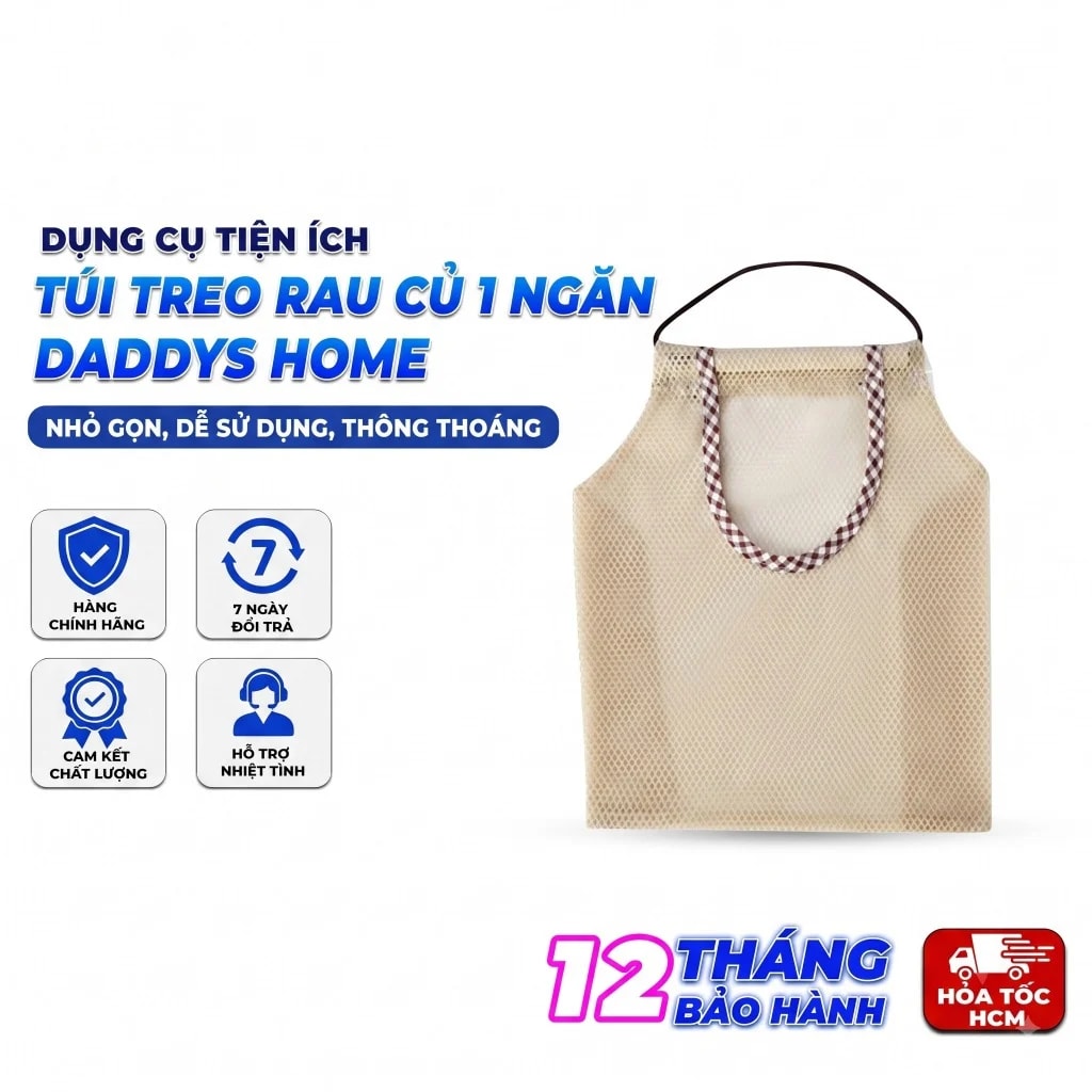 Túi Treo Rau Củ 1 Ngăn, Túi Đựng Hành Tỏi Treo Tường