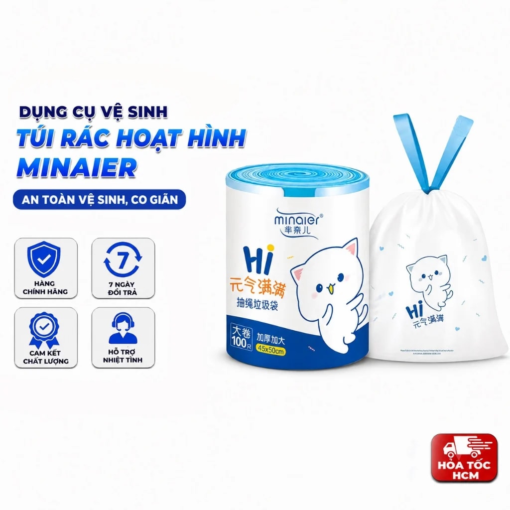 Cuộn Túi Rác Hoạt Hình Minaier, Túi Đựng Rác Gia Đình
