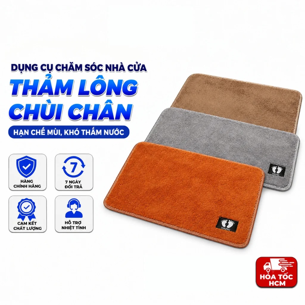Thảm Lông Chùi Chân, Thảm Trải Cửa Phòng Ngủ Nhà Tắm