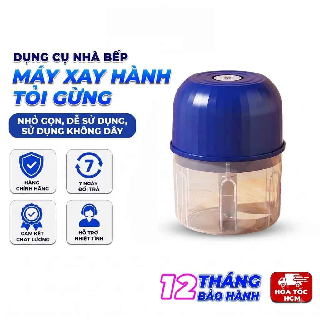 Máy Xay Tỏi Ớt Mini Sạc Type-C, Máy Xay Hành Tỏi Gừng Cầm Tay Đa Năng